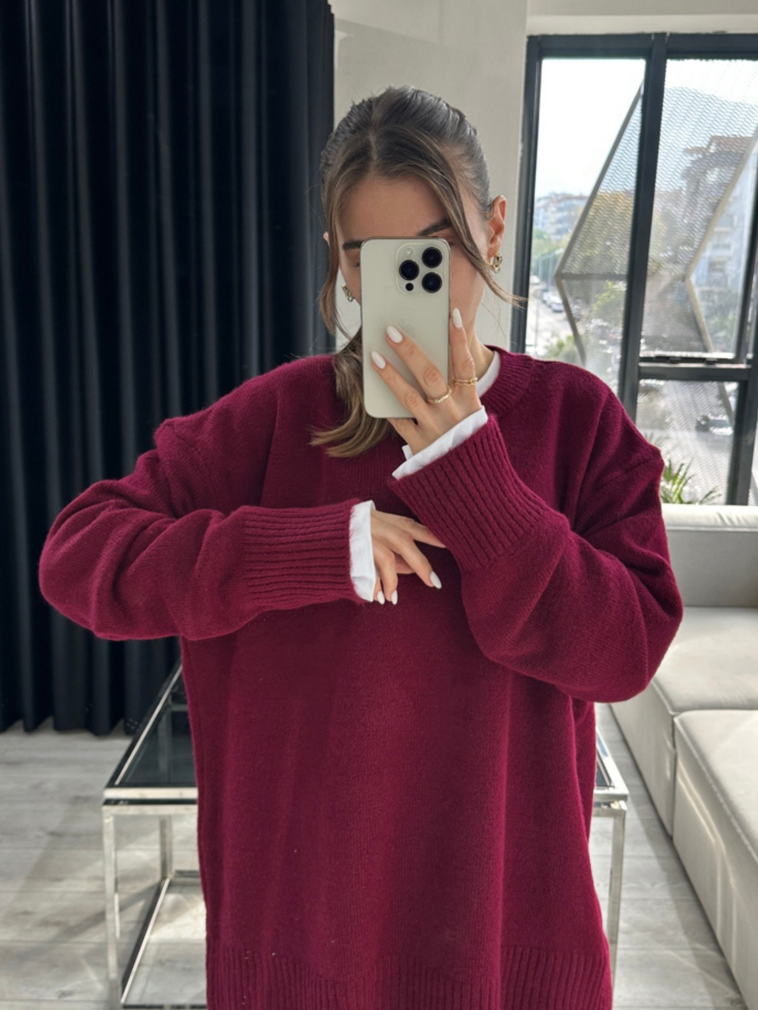 OVERSİZE MÜRDÜM KAZAK