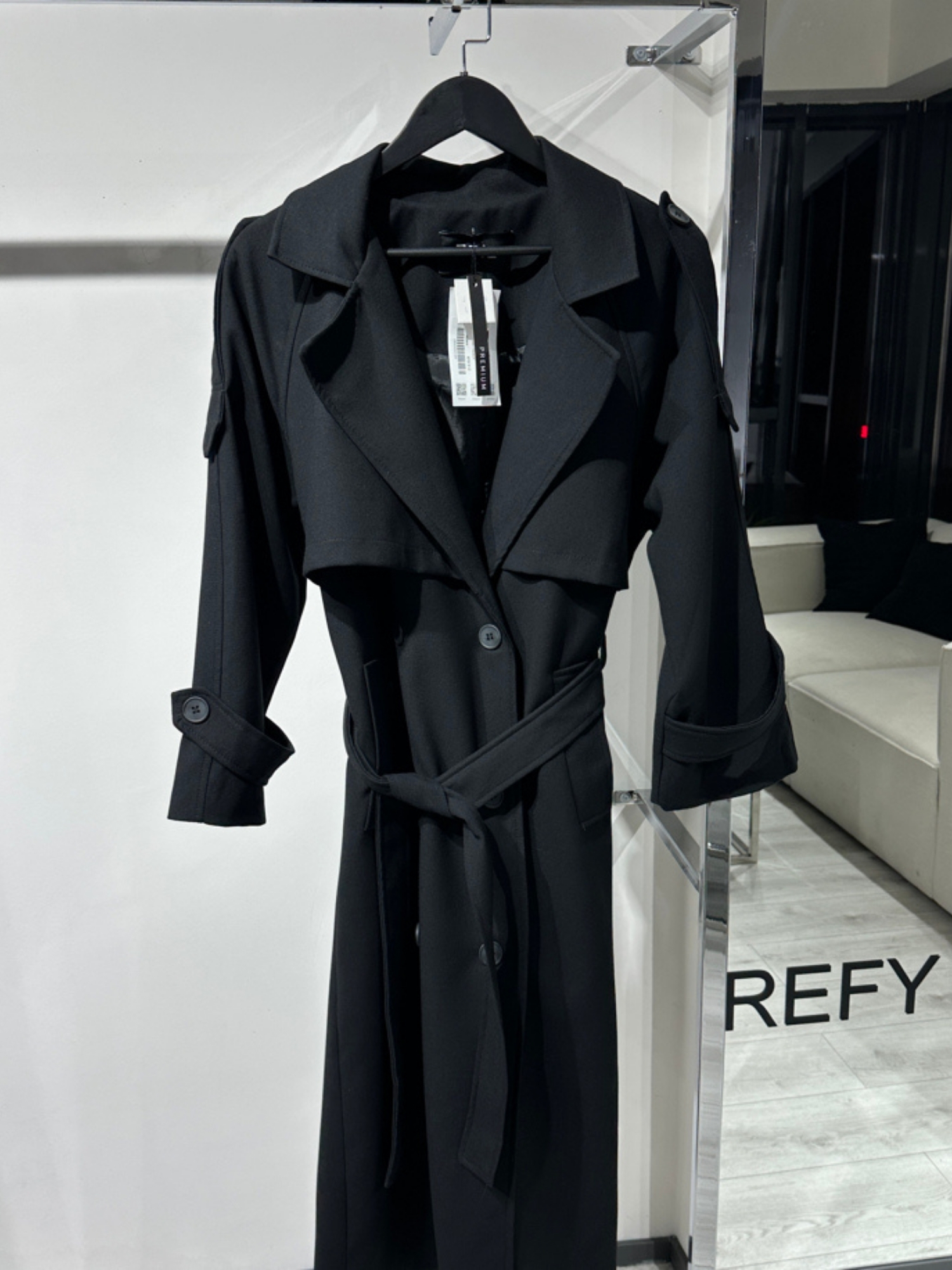 SİYAH UZUN BOY PREMİUM TRENCHCOAT